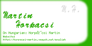 martin horpacsi business card